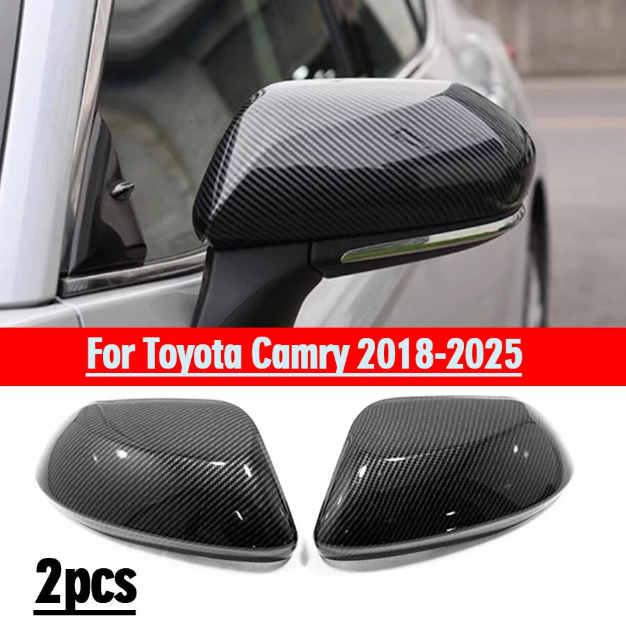 2 x Carbon Fiber Rearview Mirror Cover Trim for Toyota Camry (2018–2025)