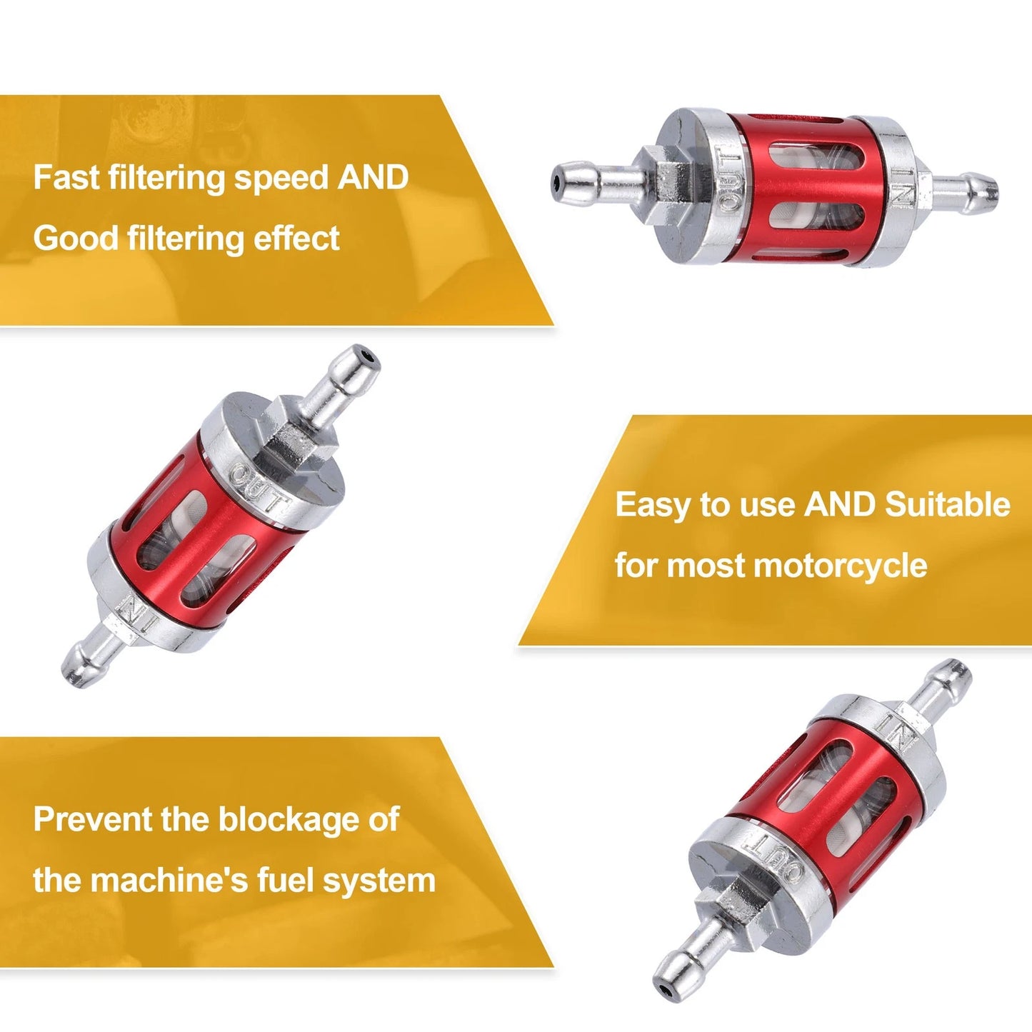 Fuel Filters 8mm Inline Gas Fuel Line Filter for Motorbike ATV