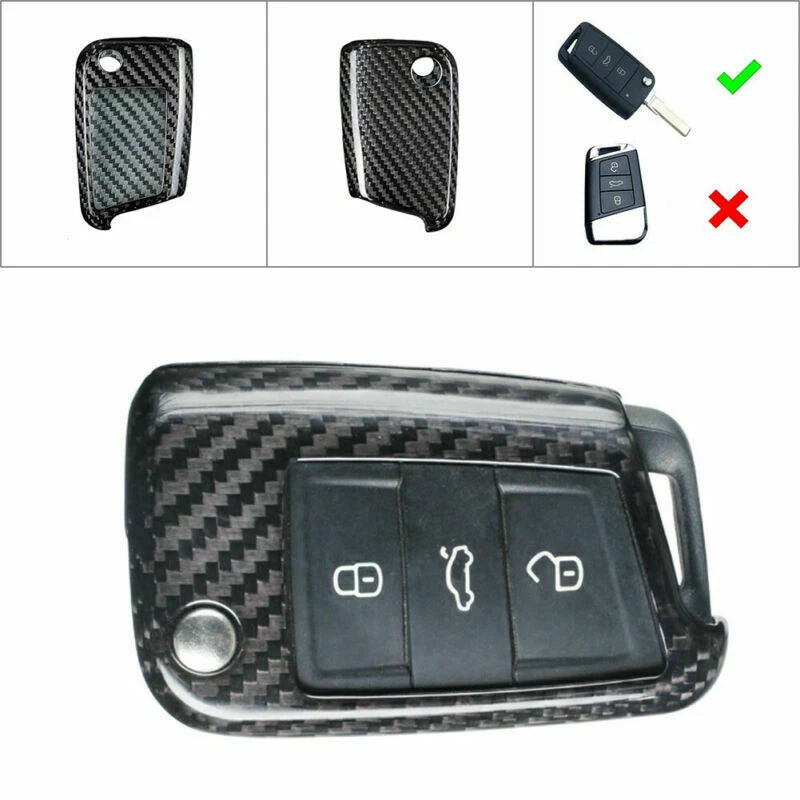 Carbon Fiber Key Case Cover for 2015-2021 VW MK7 Golf GTI Jetta (2015-2021)