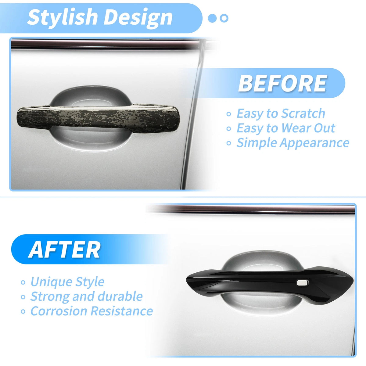 Door Handle Cover Protector for Chevrolet Trax (2024-2025) Glossy Black