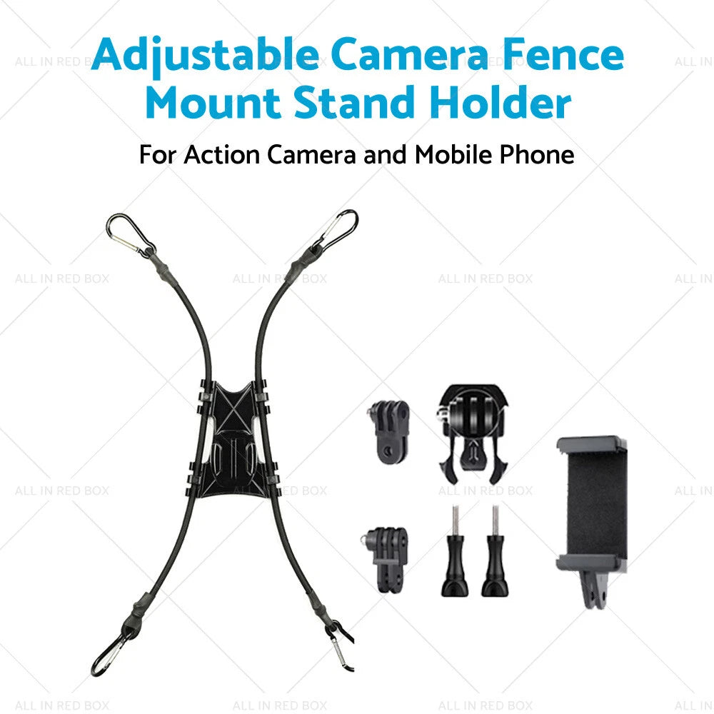Adjustable Camera Fence Mount Stand Holder for Action Camera & Phone