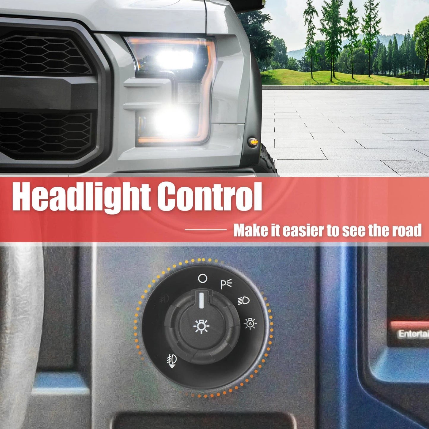 Headlight Lamp Fog Light Control Switch for Ford F-150 (2009-2019)