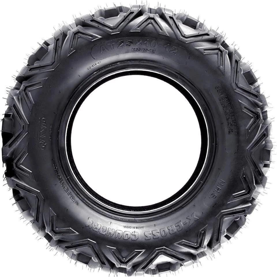 12" 25x10-12 Rear ATV UTV Tire 6-Ply Tubeless for Quad Buggy Go Kart