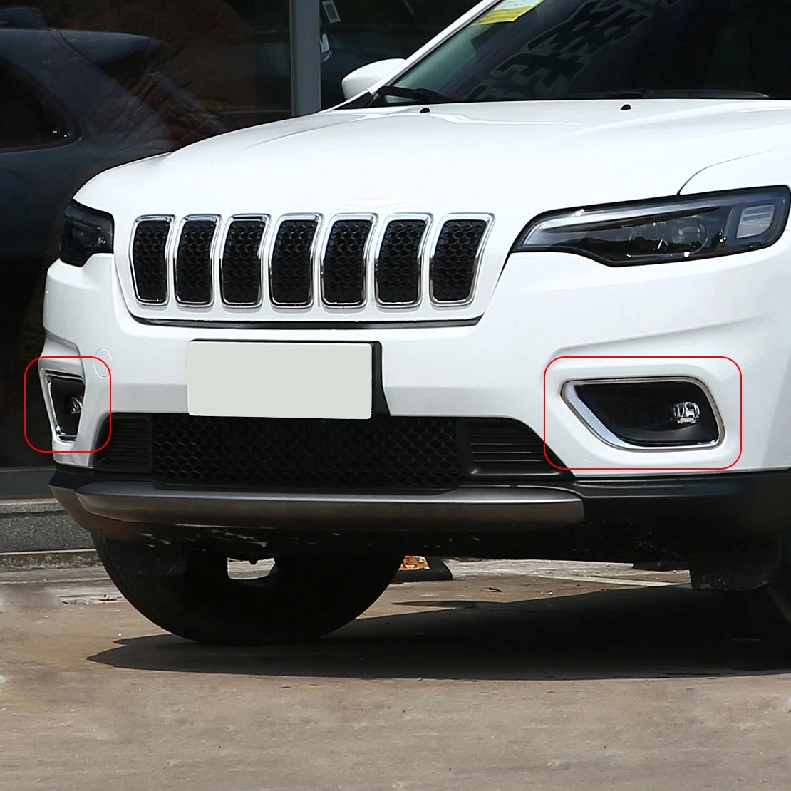 L&R Front Fog Light Covers for 2019-2020 Jeep Cherokee