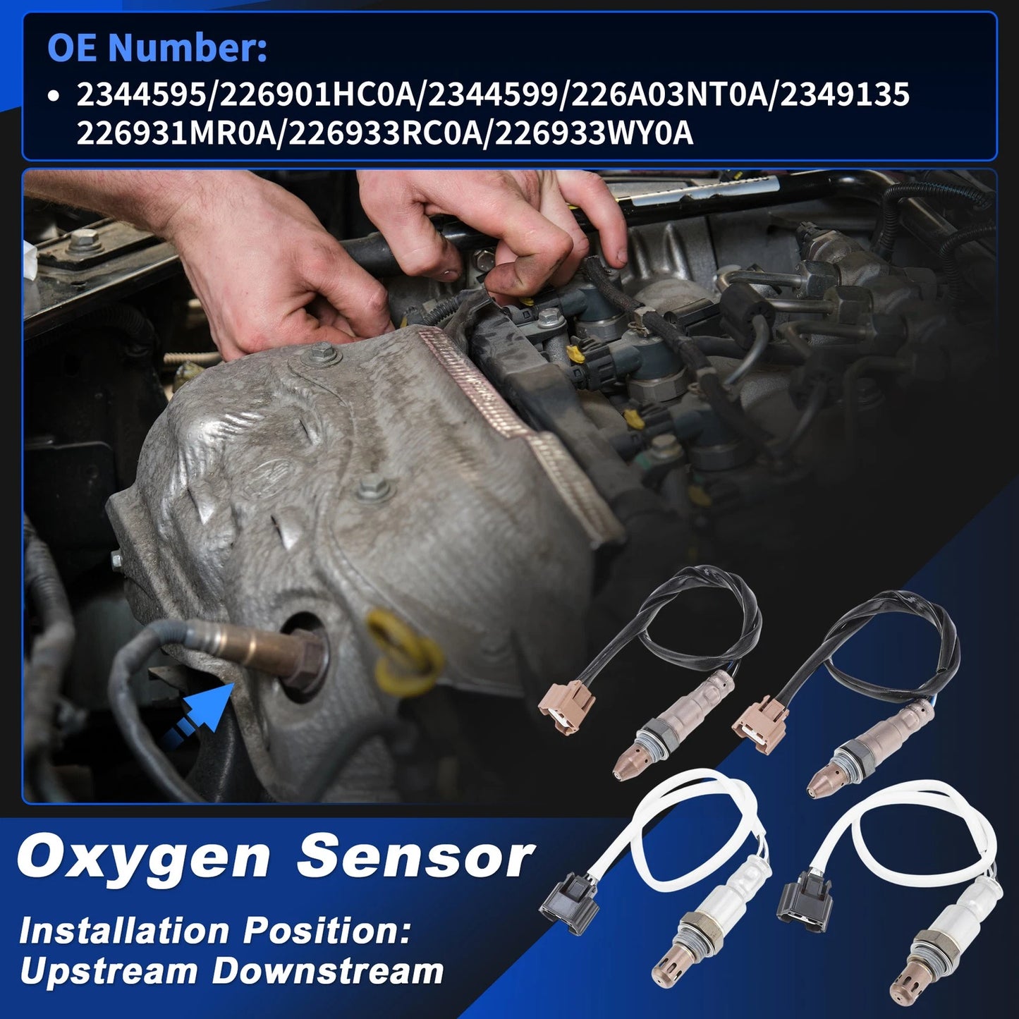 Oxygen Sensors 4 x for Nissan Pathfinder 3.5L V6 (2013-2014)
