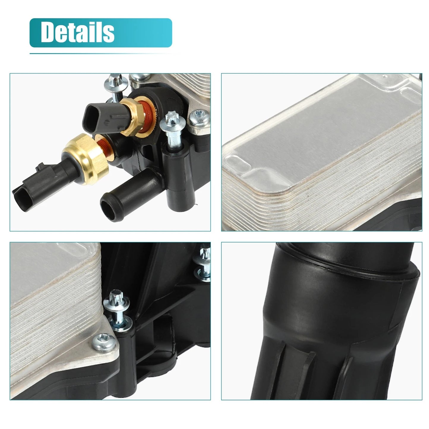Oil Cooler Housing with Gaskets Sensor Assembly for Dodge