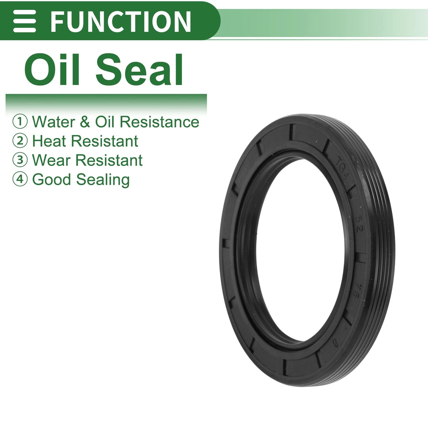 Oil Seal 52x75x8mm Rotary Shaft Seal NBR High Pressure Black
