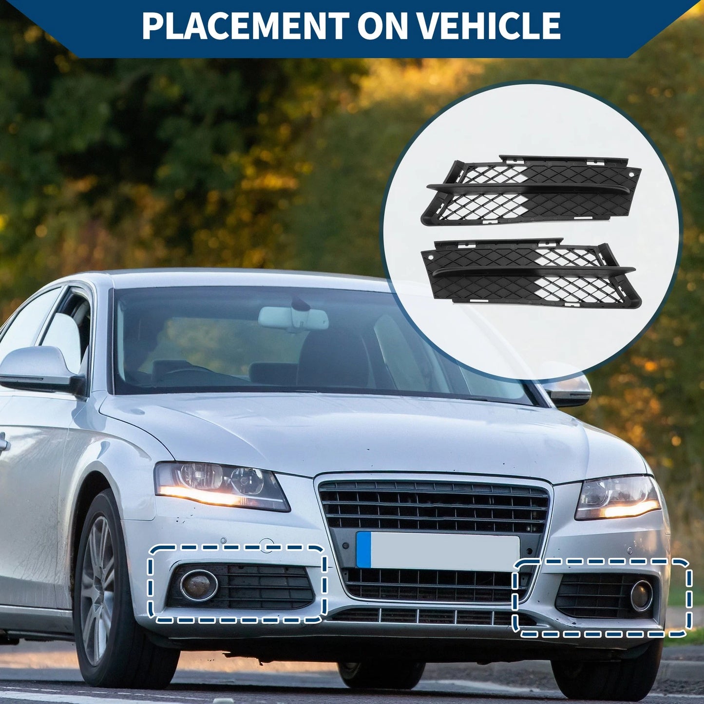 Front Fog Light Grills for BMW 3 Series (2012-2019)