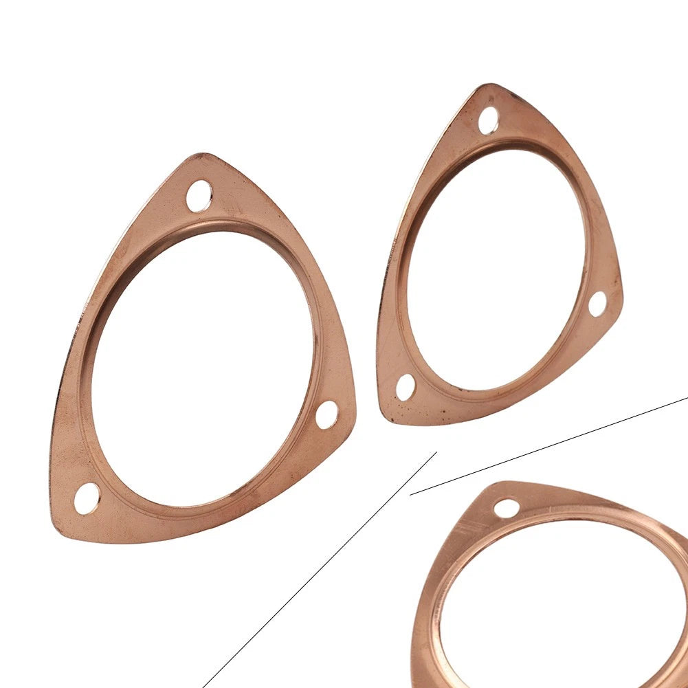 2 x 3.5" Copper Header Pipe Collector Flange Gaskets for Chevy SBC BBC