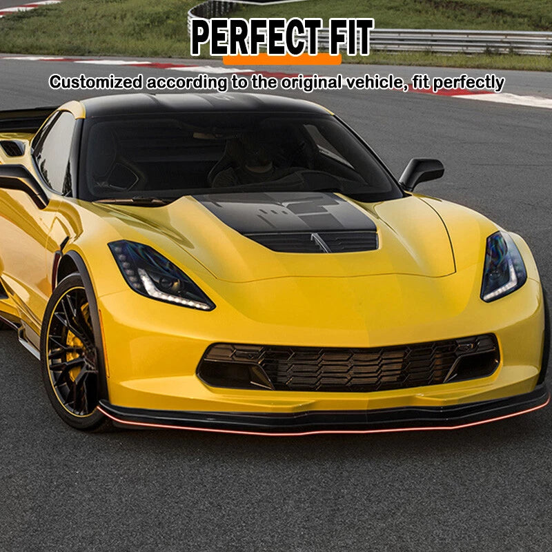Black Front Bumper Lip Spoiler Splitter for Corvette C7 Z06 & GS (2014-2019)