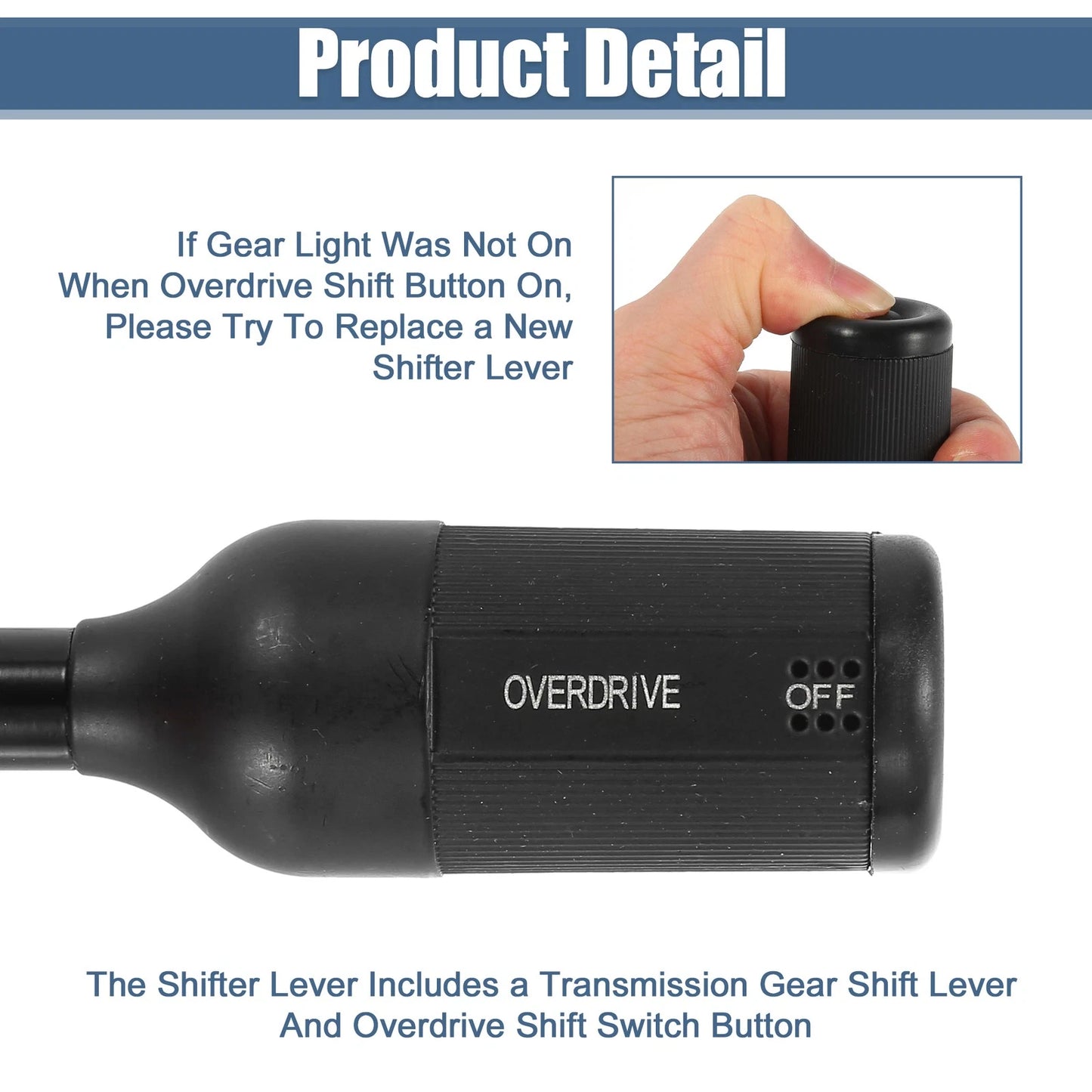 Transmission Gear Shift Lever w/Overdrive Switch for Ford F150 F250 F350 (1992-1997)