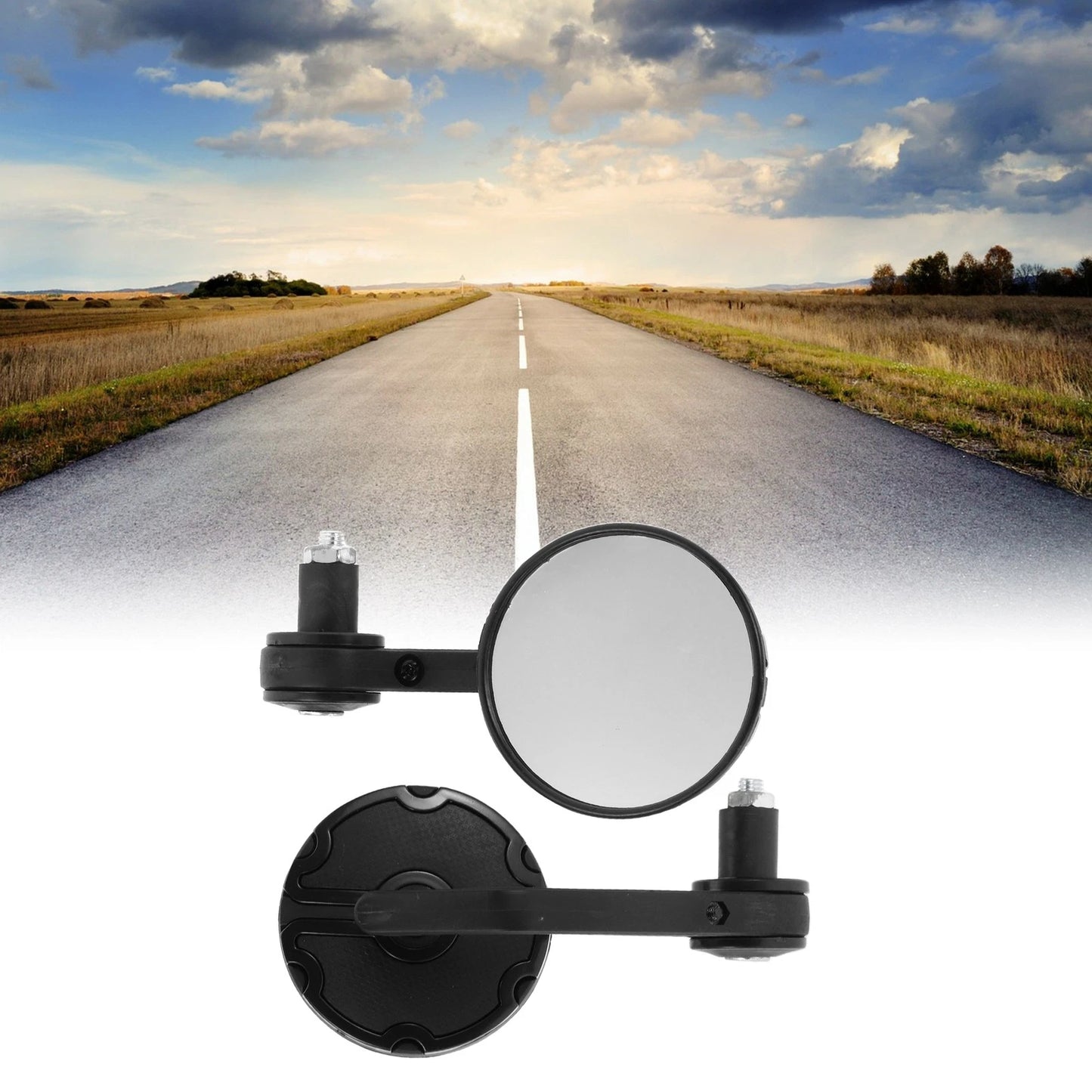 Rear View Mirrors for M8 Motorcycle Black Aluminum Plastic