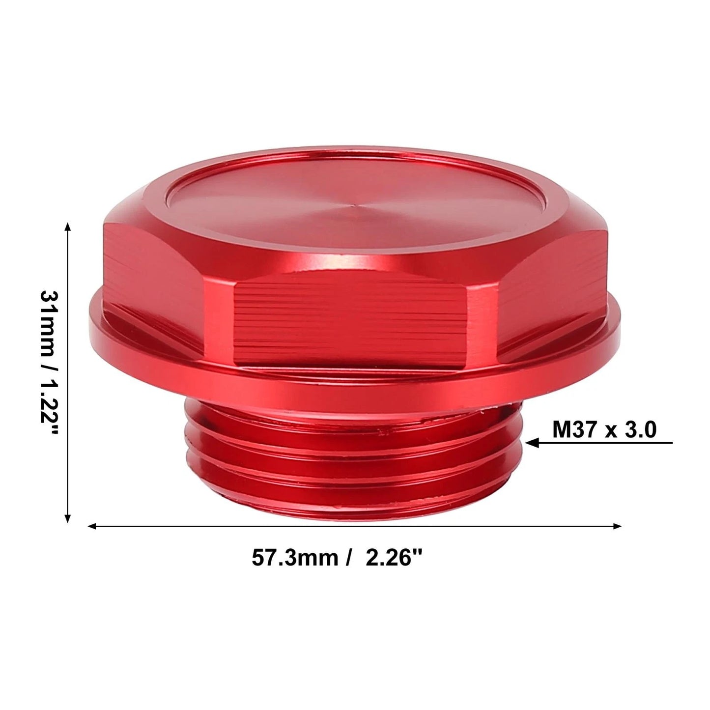 Red Aluminum Alloy Gas Engine Oil Filler Cap Plug Cover for Toyota Highlander