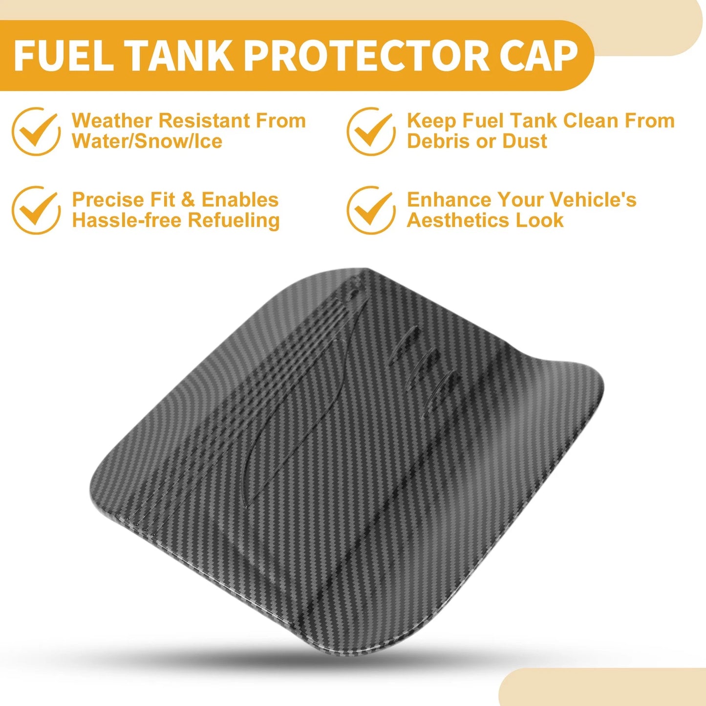 Fuel Tank Door Cap for Toyota Sienna 2022-2025 Carbon Fiber Black