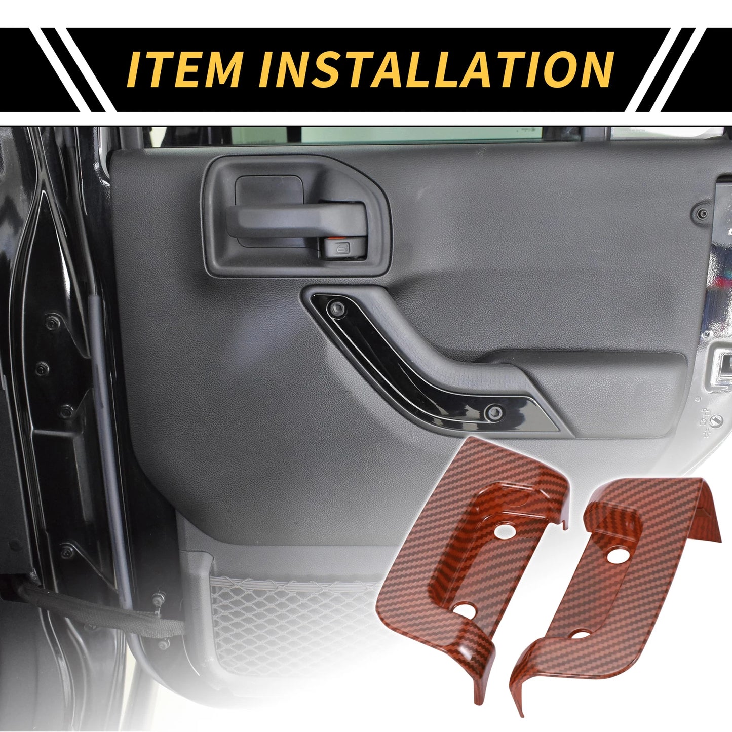 Rear Door Latch Lock Cover Trim for Jeep Wrangler JL JLU (2018-2024) Red