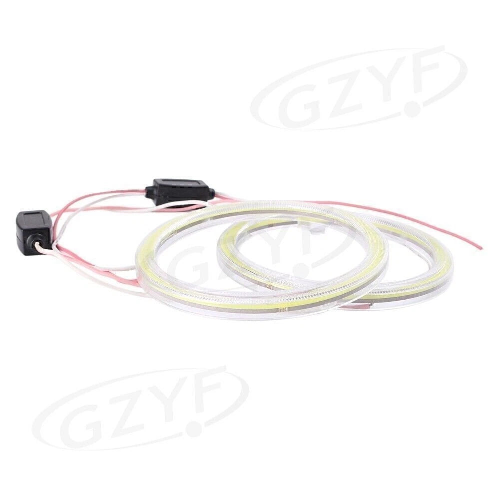 80mm 12V-24V Angel Eyes COB Halo Ring LED Headlight Bulbs for Car