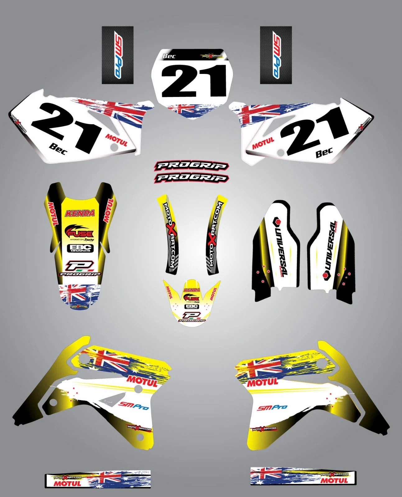 Aussie Pride Custom Graphics Kit for Suzuki RMZ 450 (2007)