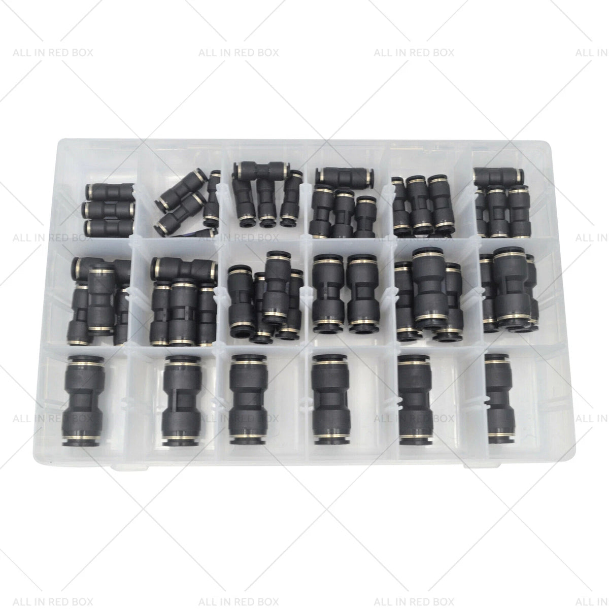 50x Pneumatic Push-in Air Line Quick Connect Kit for Imperial Hose
