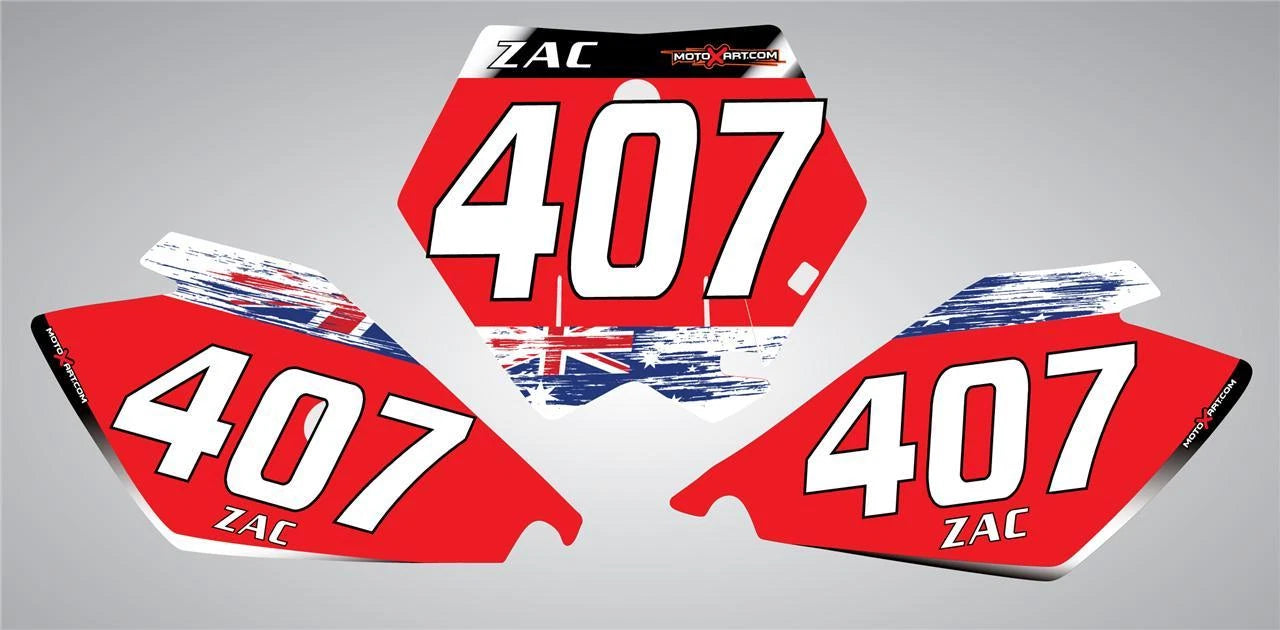 Aussie Pride Style Custom Number Plate Graphics Sticker for KTM 85 (2006-2012)