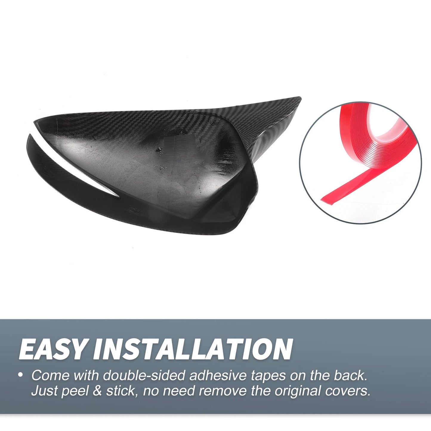 Rearview Mirror Cover Overlay Black Carbon Fiber for Mazda CX-5 (2015-2016)