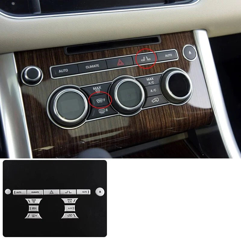 Matte Silver Console Vent Button Panel Trim for Range Rover Sport (2014–2017)