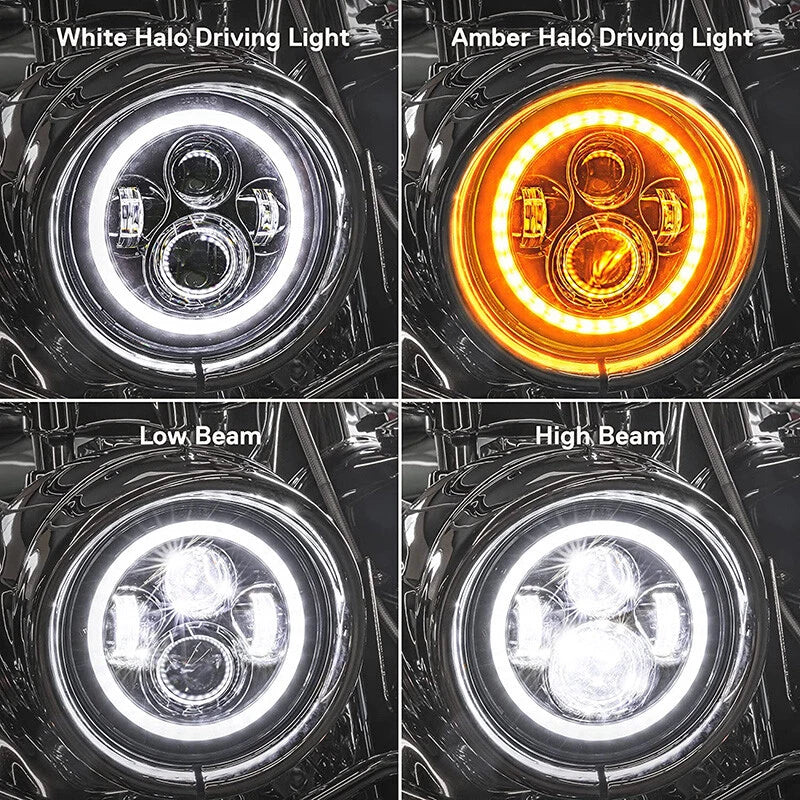 7" Round LED Headlights for Jeep Wrangler JK LJ TJ CJ (2007-2018)