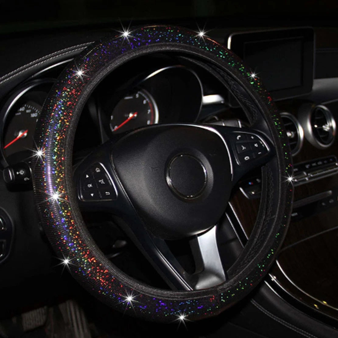 15" Diamond Bling Steering Wheel Cover for Car SUV - Anti-Slip (2020-2023)