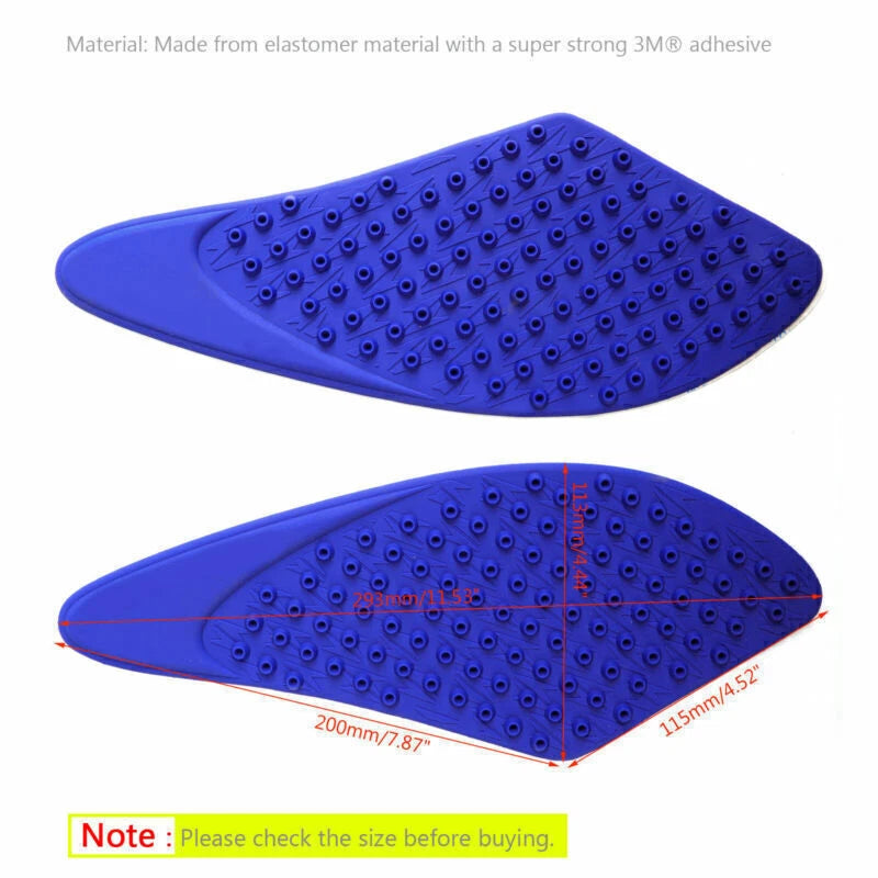Tank Pad Side Protection Grips Blue for Kawasaki ZX-6R (2007-2008)