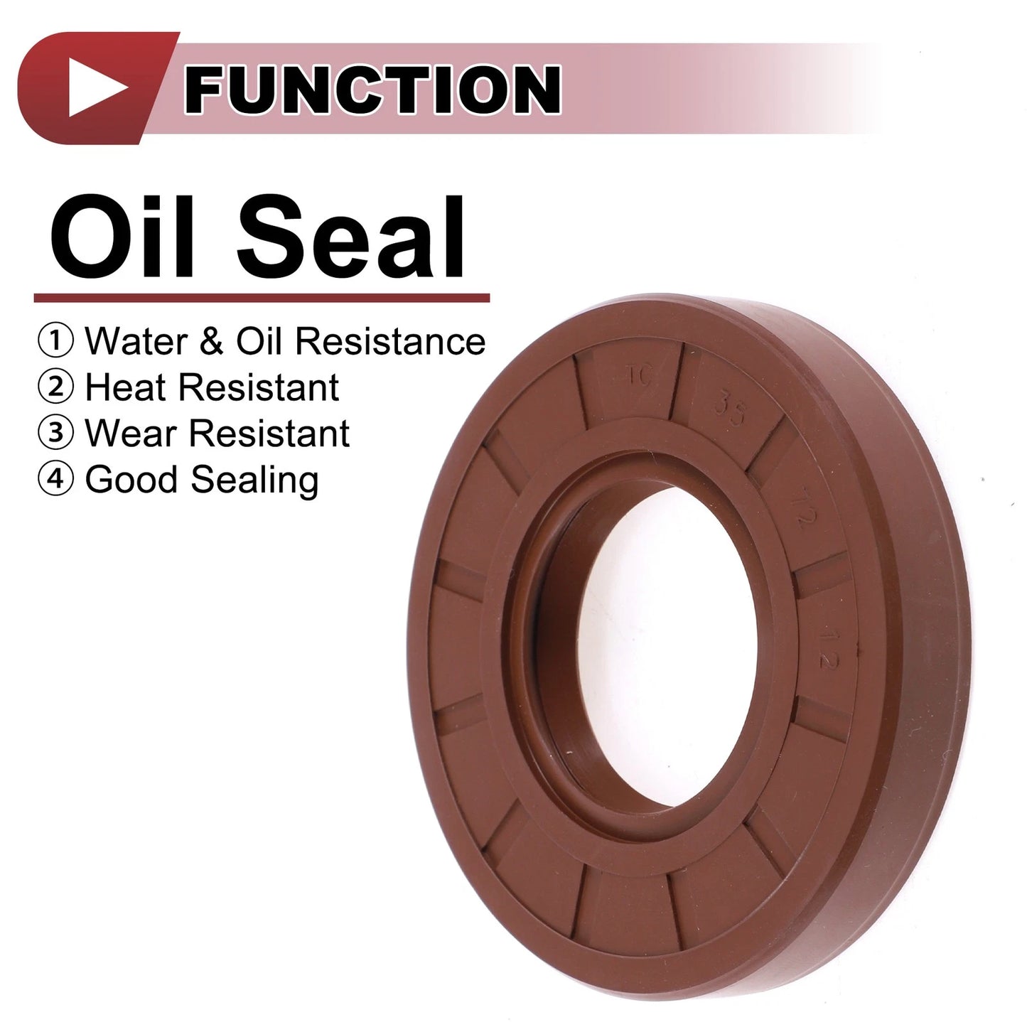 Oil Seal / 35x72x12mm / Rotary Shaft Seal FKM Brown 2 x Pcs