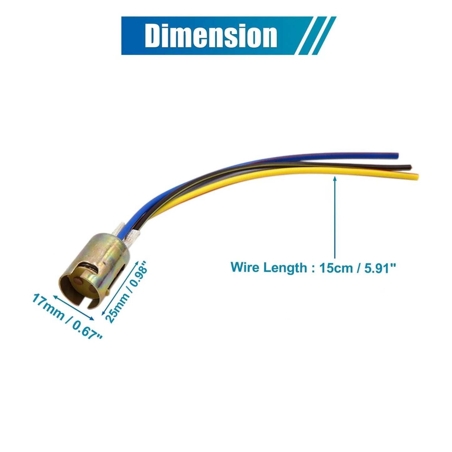 3 x Tail Light Bulb Extension Wire Harness Socket Connector for Motorcycle