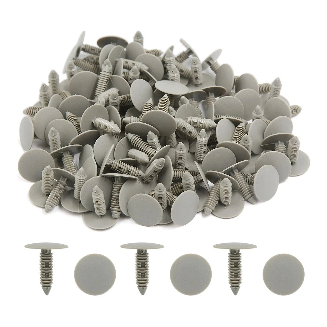 100pcs Gray Plastic Push Type Fasteners Clips for Honda