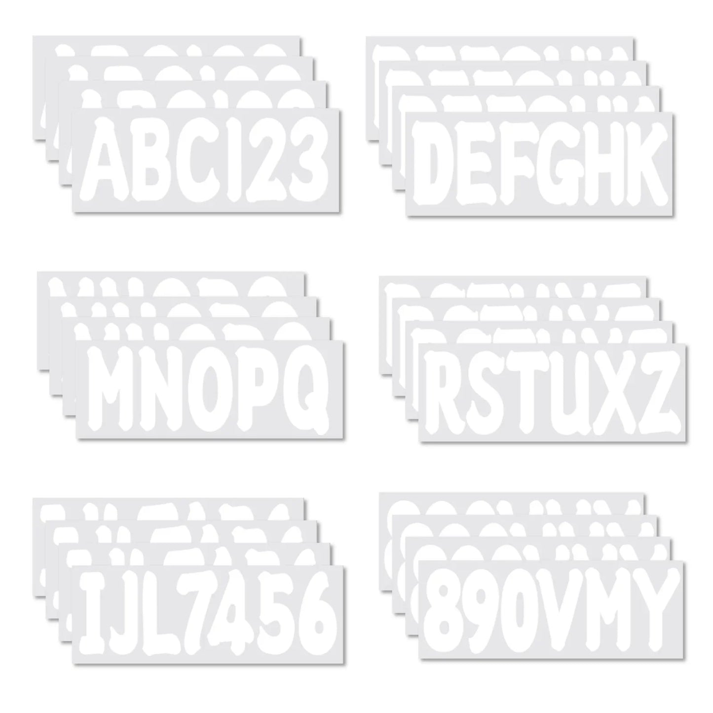 Boat Registration Numbers Decals Set of A-Z & 0-9 White for Boats