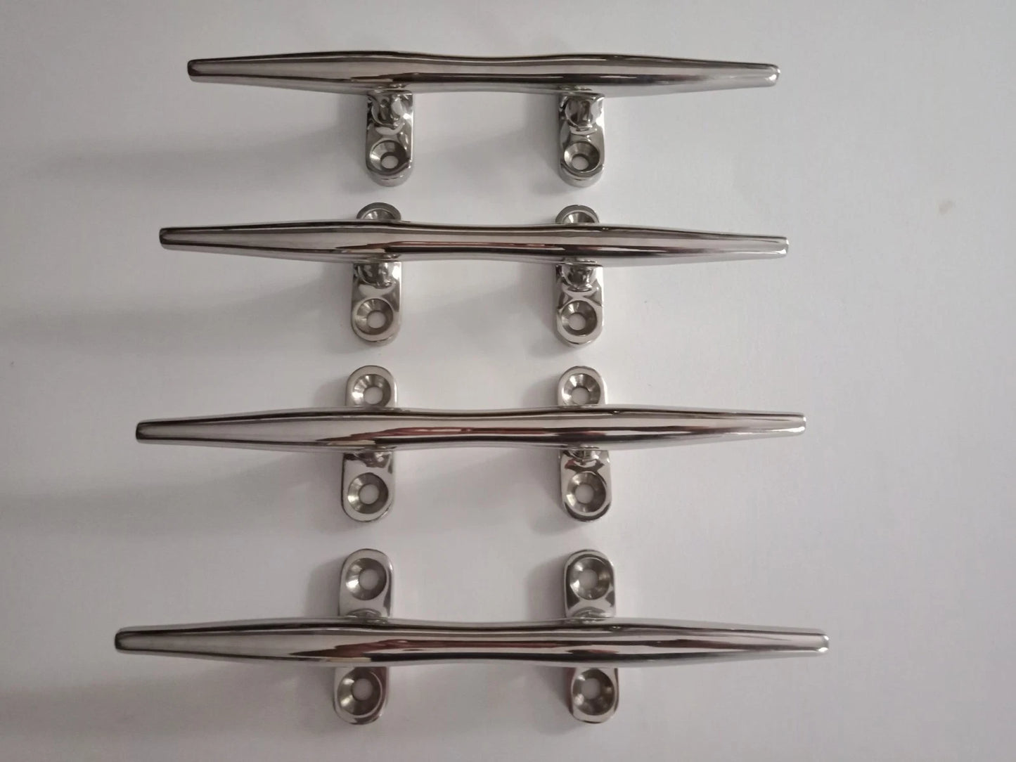Rope Cleat Marine 316 Stainless Steel 200mm Slimline Deck Cleats x 4 New