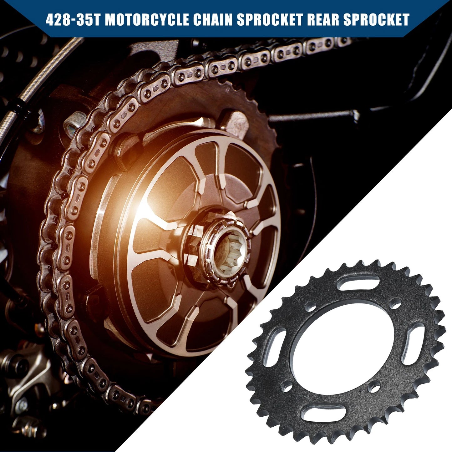 Sprocket 76mm 35-Tooth Motorcycle Chain Rear Sprocket for Dirt Bike