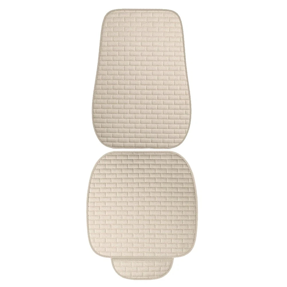 Beige Front Seat Cushion Cover for Car - Anti-Slip Protector Mat Accessories