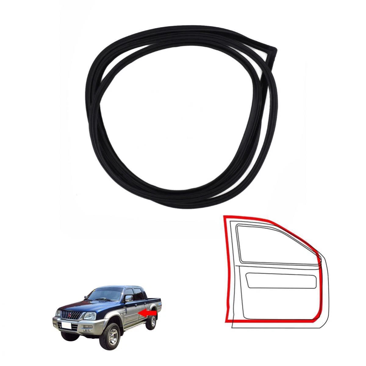 Door Rubber Seal Weatherstrip Front LH Fits Mitsubishi Triton Pickup 1996-05 D09