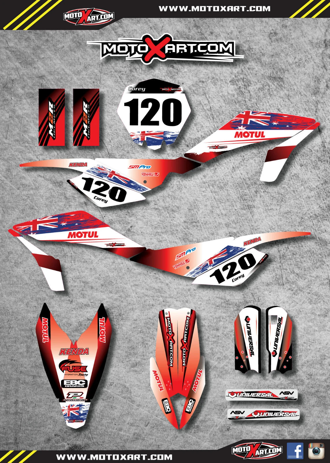 Custom Graphic Kit for Husqvarna CR 65 (2012-2015) - AUSSIE PRIDE Stickers