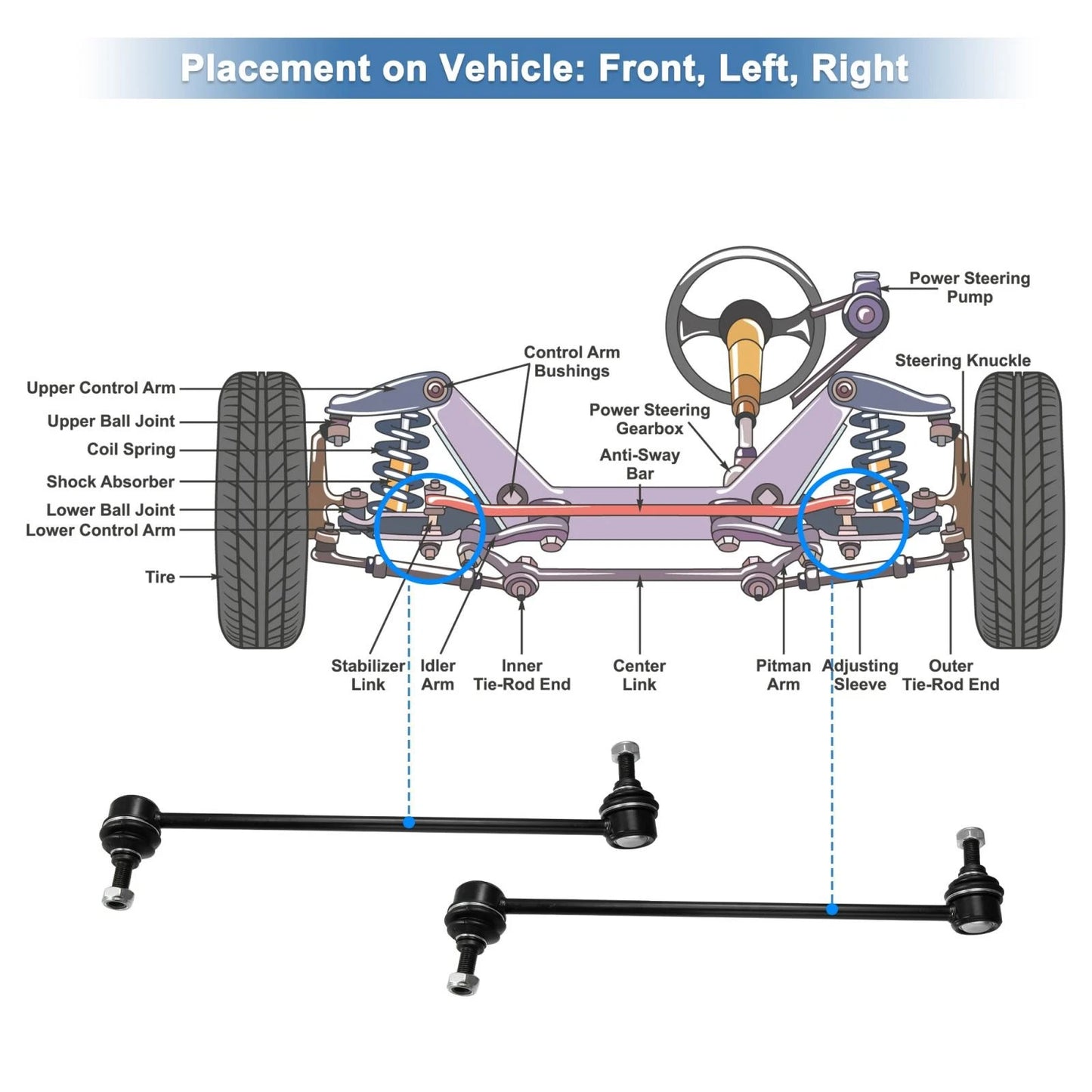 Front Sway Bar Links for Toyota Sienna (2004-2010)