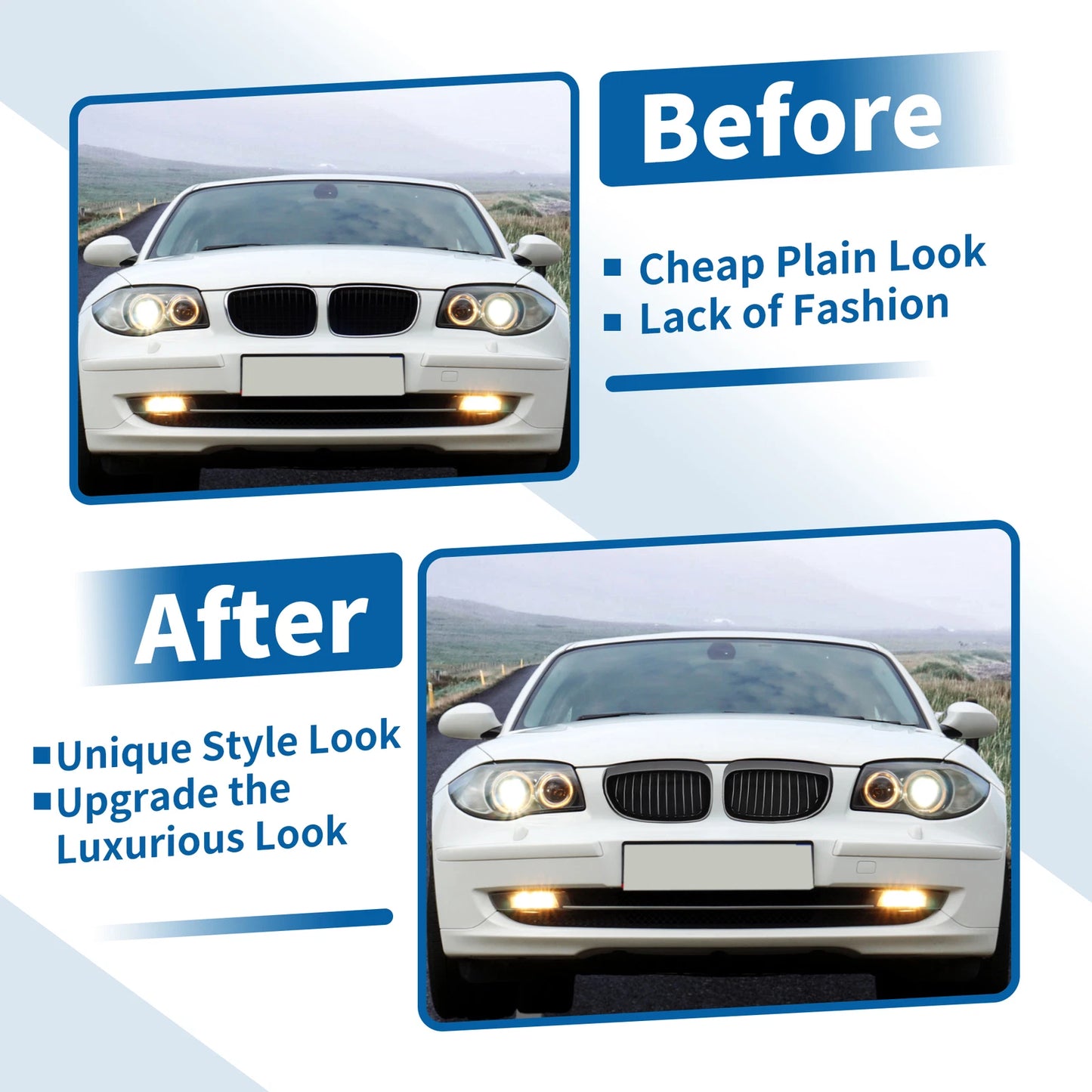Front Upper Bumper Grille for BMW 1 Series E87 2003-2007 Matte Black