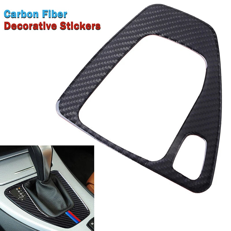 Cover Trim Control Gear Shift Panel for BMW 3 Series E90 Carbon Fiber Sticker