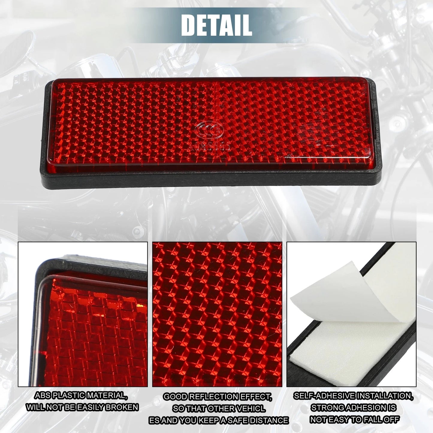 Spoke Reflective Red / 10 Pcs / Self Adhesive for Motorcycle Bicycle