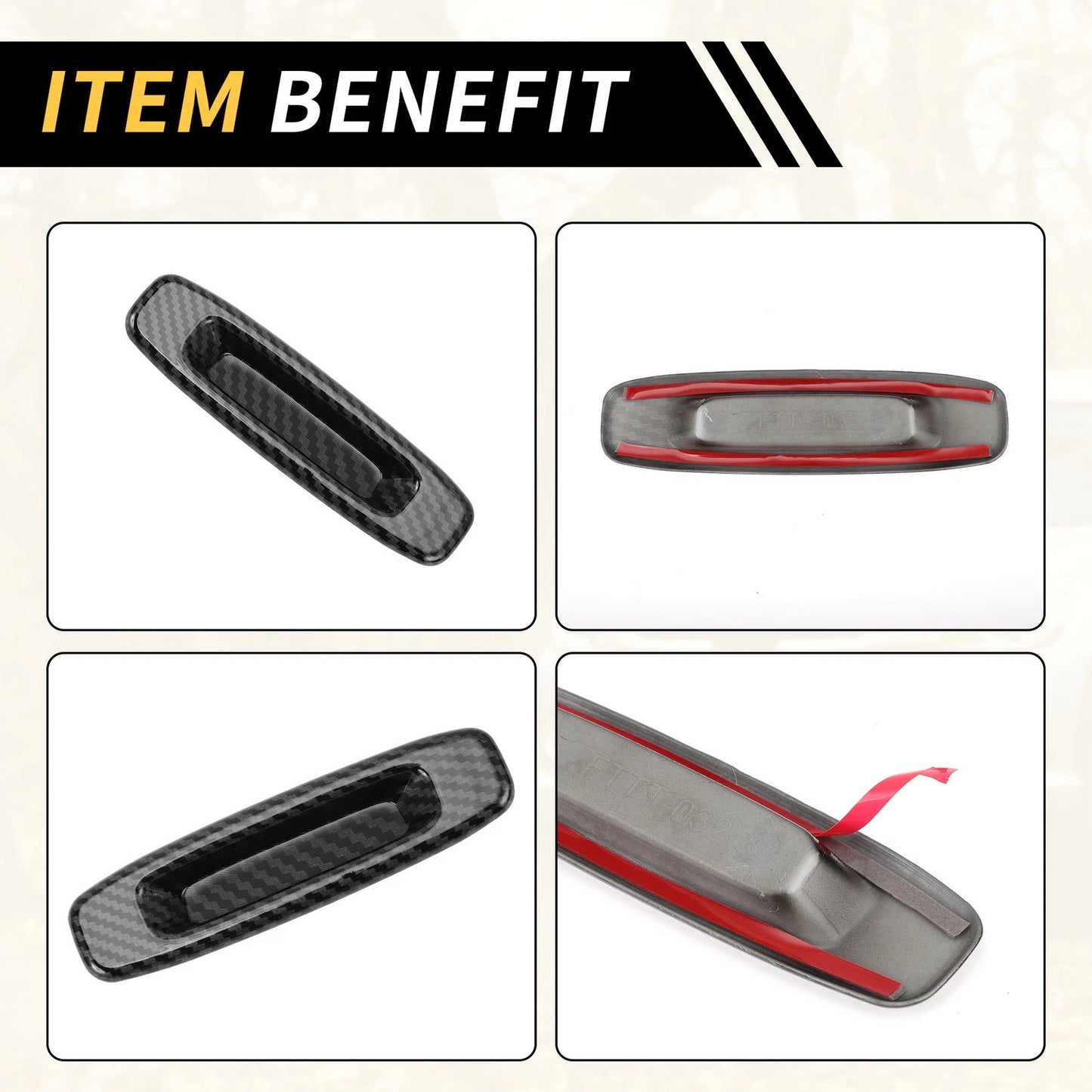 Carbon Fiber Roof Handle Cover Trim for Toyota Tundra (2014-2021)