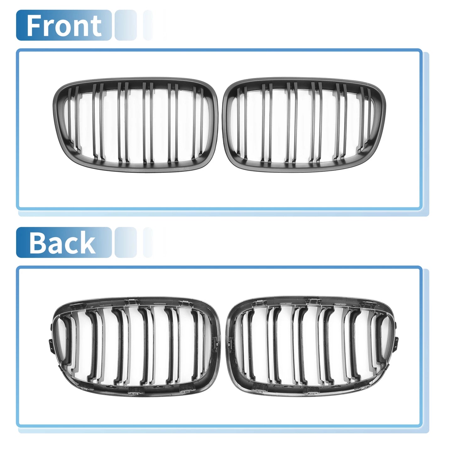 Front Upper Bumper Grille for BMW 1 Series F20 (2011-2014) - Matte Black