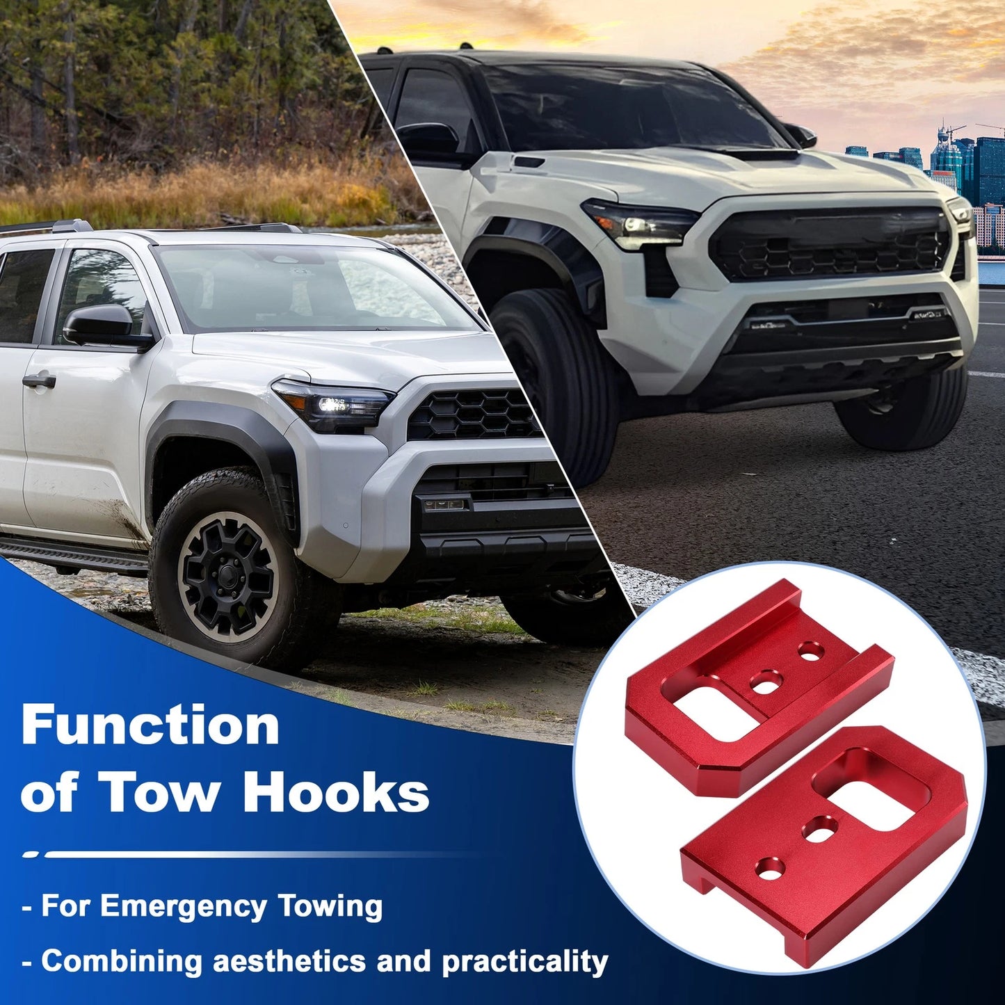 Front Tow Hooks 2 x for Toyota Tacoma 4Runner Land Cruiser 250 (2024–2026)