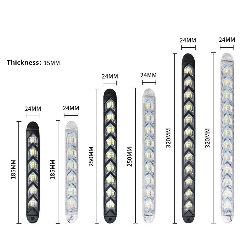 12 x LED Amber/White Switchback Flowing Strip Arrow DRL Turn Signal Light for Car