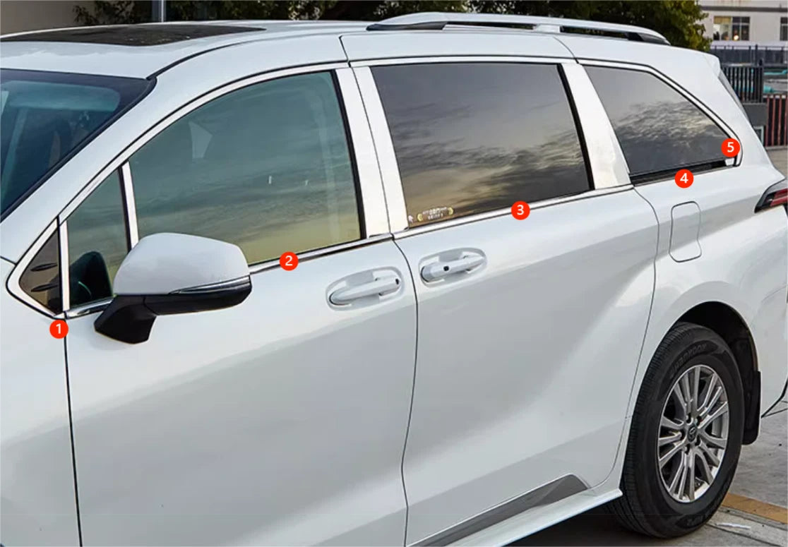 Lower Window Frame Cover Trim for Toyota Sienna 8pcs (2021-2023)