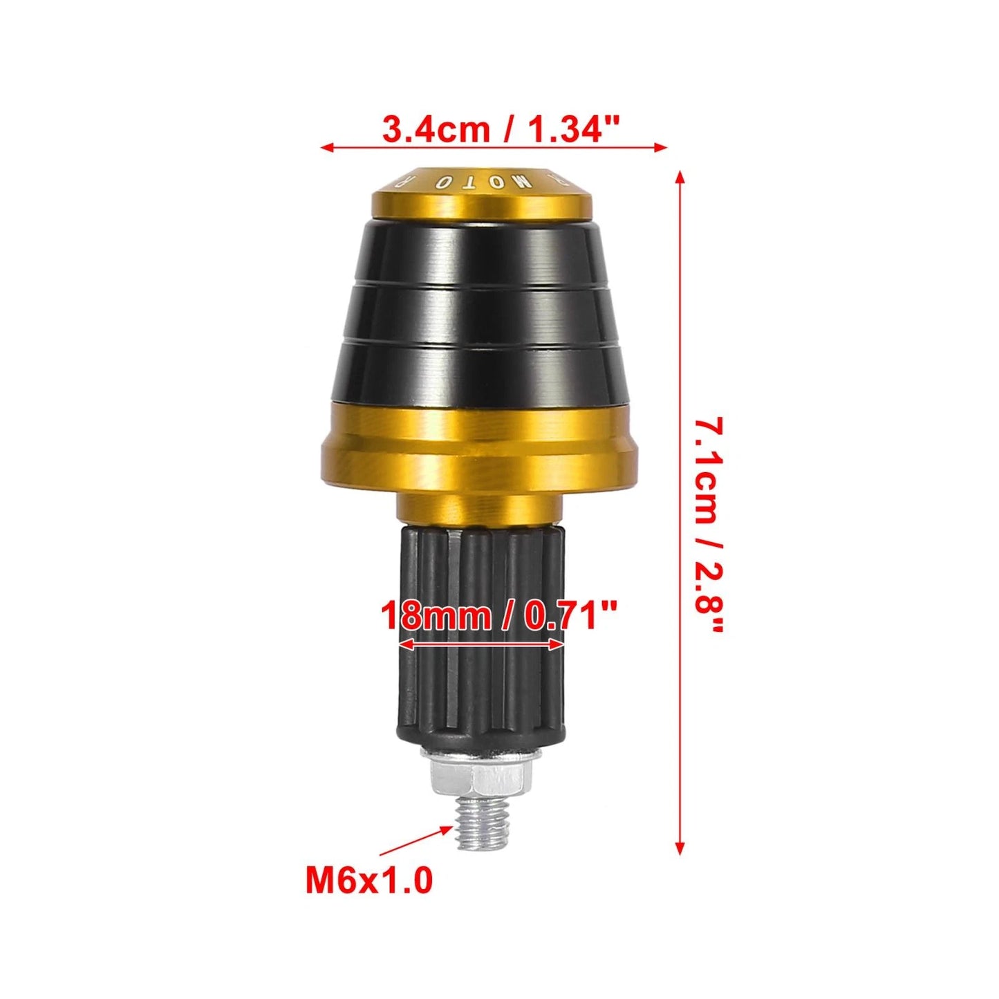 2 x / 18mm / Hand Grips Handlebar End Caps Plug Gold Tone for Motorcycle