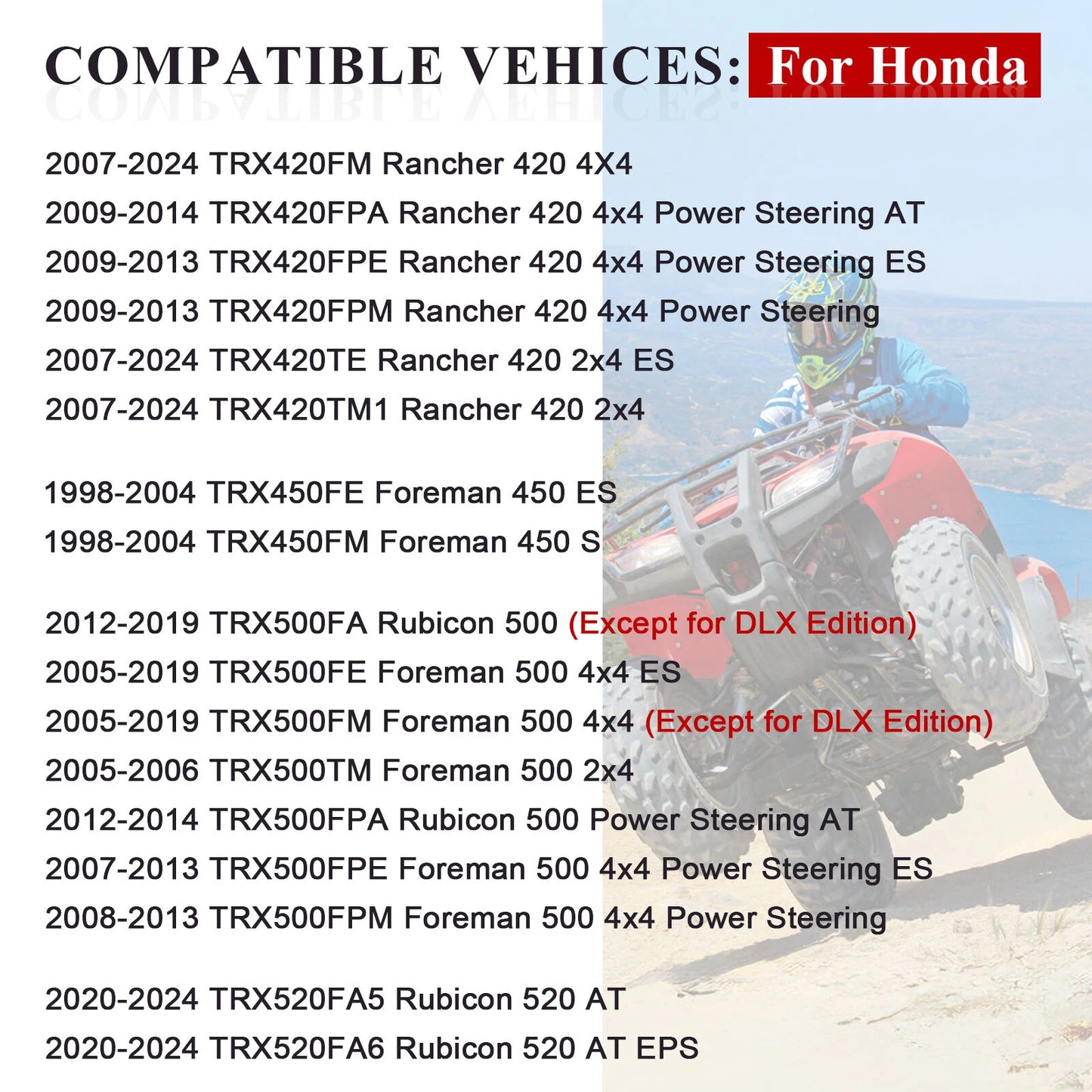 4x Wheel Center Cap for Honda FourTrax 300 TRX300 / TRX300FW (1988-2000)