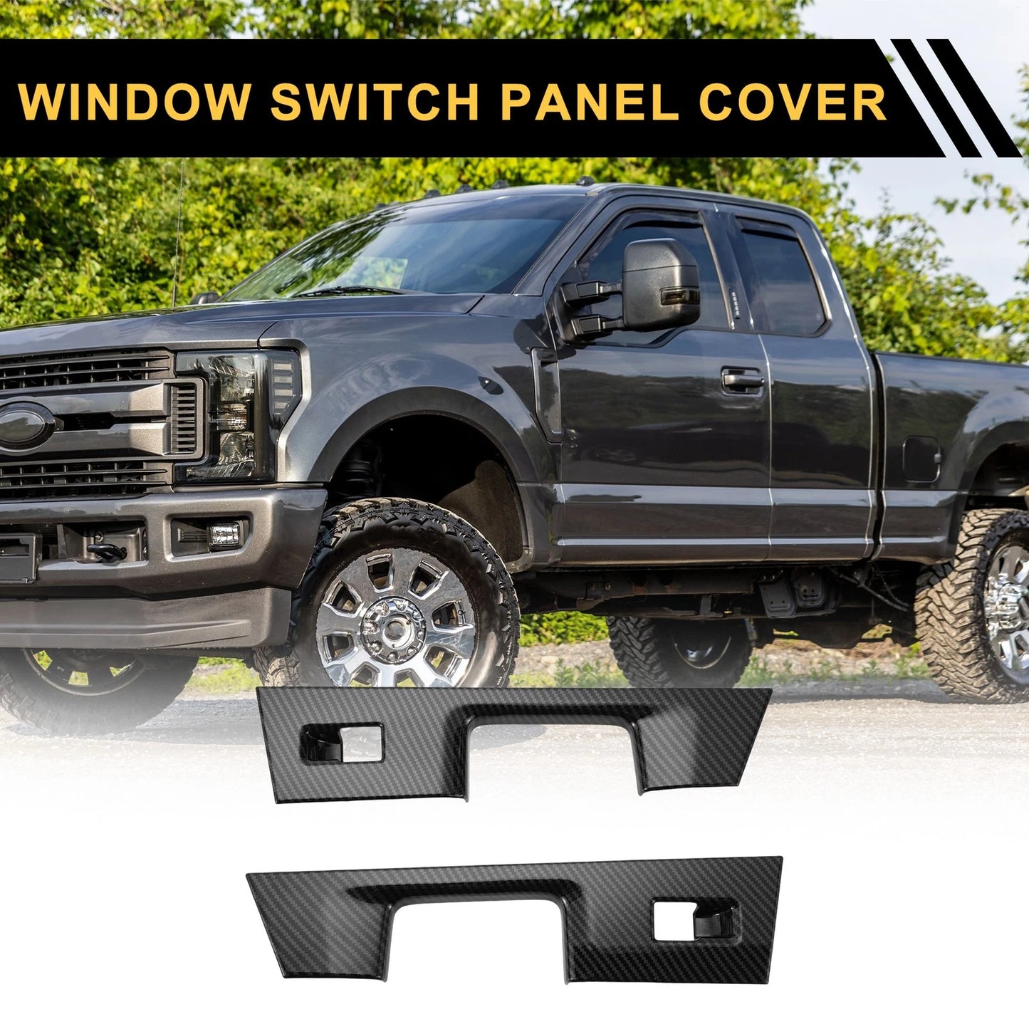 Rear Door Window Switch Panel Cover Trim for Ford F-150 (2021-2024)