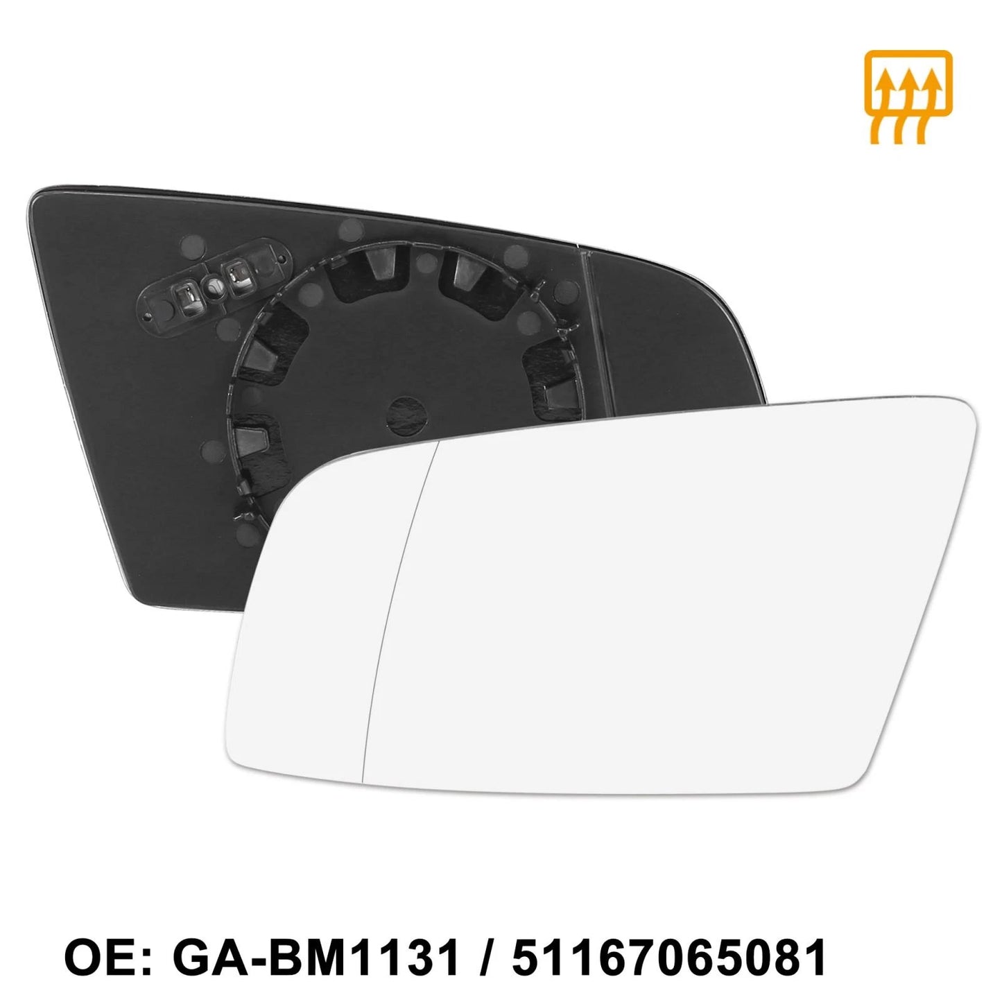 LH Heated Mirror Glass with Backing for BMW 550i 525i 528i 650i 535xi